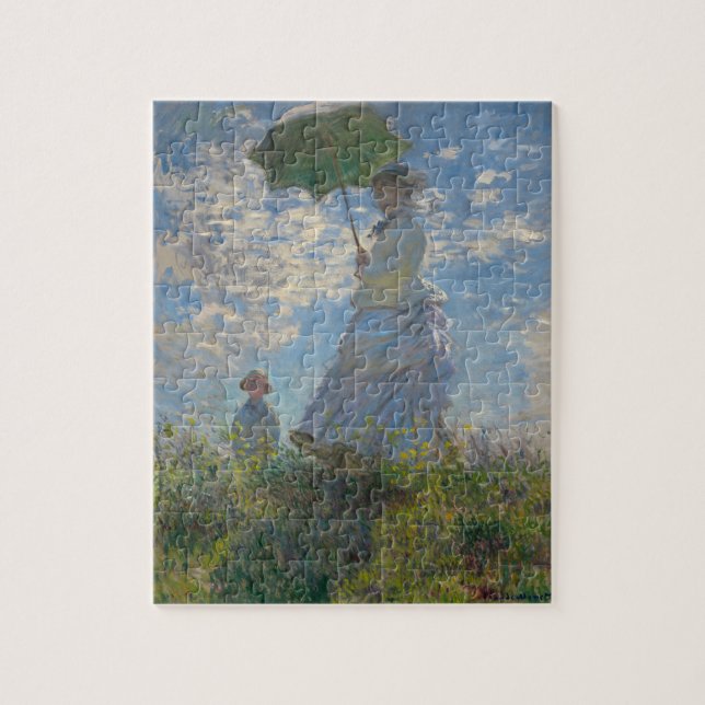 Famous Monet Painting Lady With A Parasol Jigsaw Puzzle (Vertical)