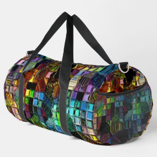 "Famous Mosaic" (Large) Print Cut Sew Duffel Bag