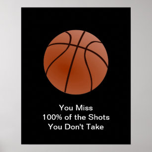 Famous Motivational Quote Basketball Poster