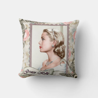 Famous movie star Grace romantic vintage art on Cushion