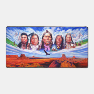 Famous Native Americans Indian Chiefs Painting Desk Mat