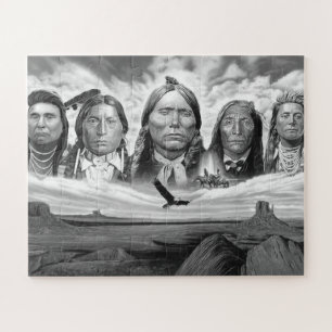 Famous Native Americans Indian Chiefs Painting Jigsaw Puzzle