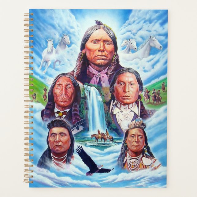 Famous Native Americans Painting Custom Template Planner (Front)