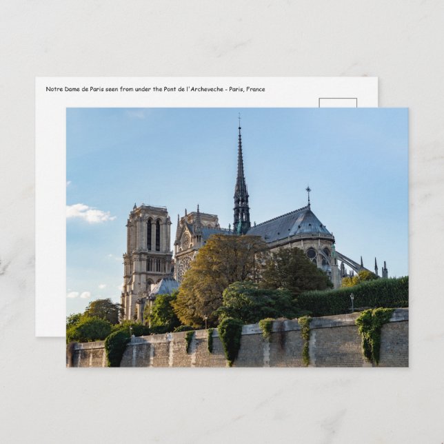 Famous Notre Dame de Paris Cathedral - France Postcard (Front/Back)