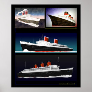 Famous Ocean Liners Poster