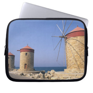 Famous old windmills of Rhodes Greece Laptop Sleeve