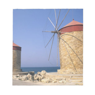 Famous old windmills of Rhodes Greece Notepad