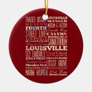 Famous Places of Louisville, Kentucky. Ceramic Tree Decoration