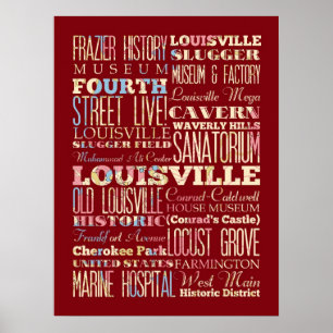 Famous Places of Louisville, Kentucky. Poster