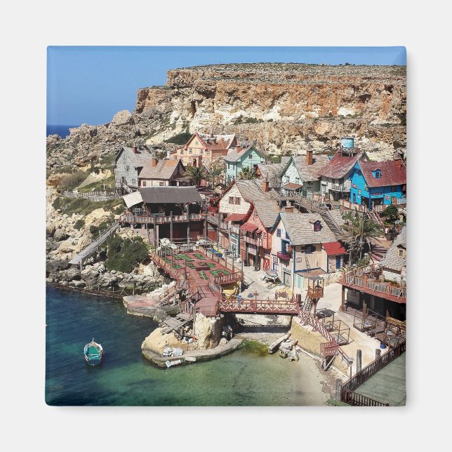 Famous Popeye village with colourful houses, Malta Magnet (Front)
