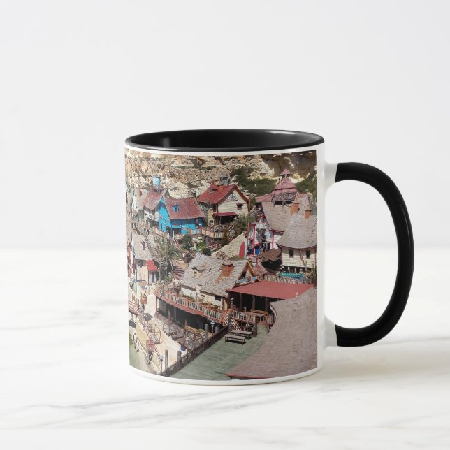 Famous Popeye village with colourful houses, Malta Mug (Right)