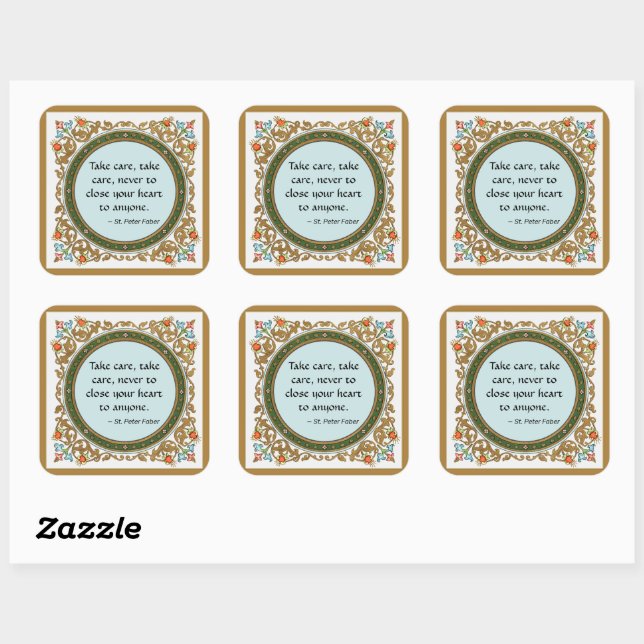 Famous Quote by St. Peter Faber (BK 051) Square Sticker (Sheet)