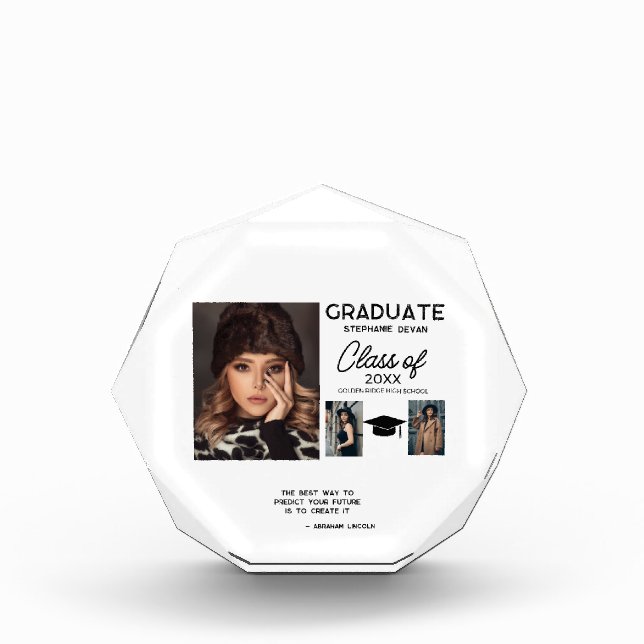 Famous Quote Grad Photo Block - Personalised Gift (Front)