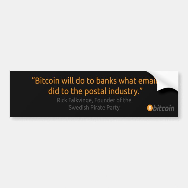 Famous quotes bitcoin bumper sticker (Front)