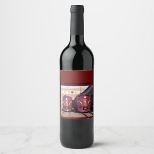 Famous restored Pennsylvania Railroad Locomotives Wine Label