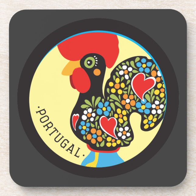 Famous Rooster of Barcelos Nr 06 Coaster (Front)