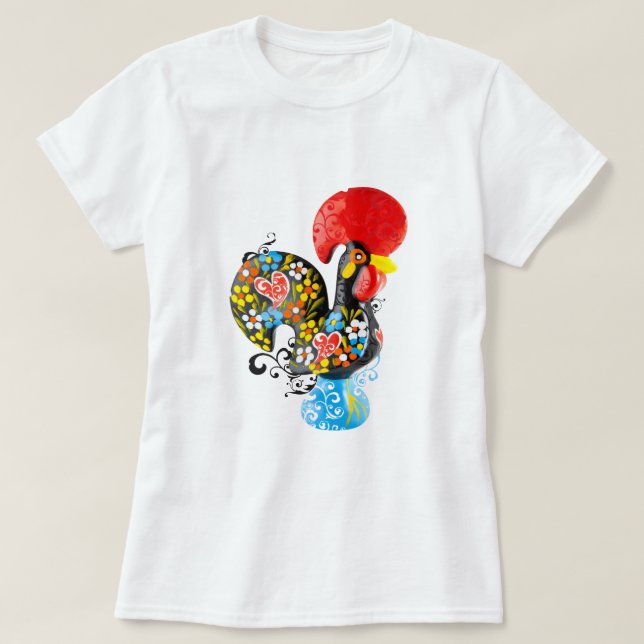 Famous Rooster of Barcelos Nr 06 - Floral edition T-Shirt (Design Front)