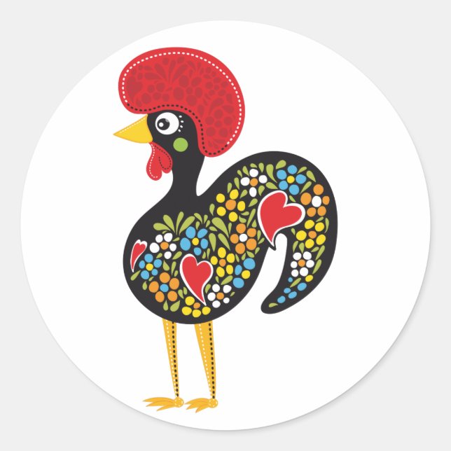 Famous Rooster of Barcelos Portugal Nr. 07 Classic Round Sticker (Front)