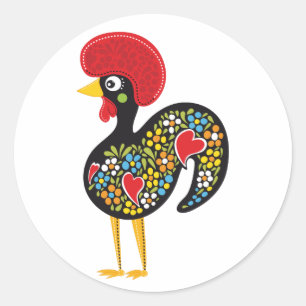 Famous Rooster of Barcelos Portugal Nr. 07 Classic Round Sticker