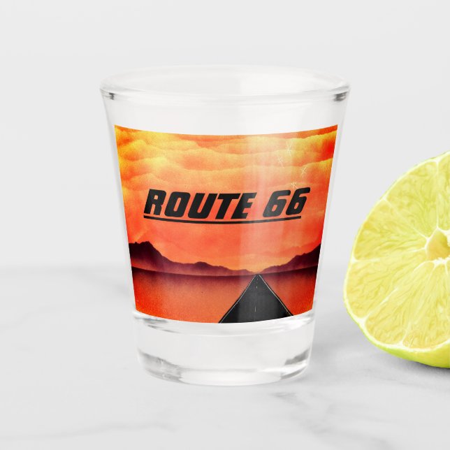 Famous Route 66 Shot Glass (Front)