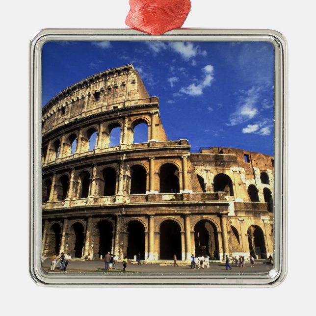 Famous ruins of the Coliseum in Rome Italy Metal Tree Decoration (Front)