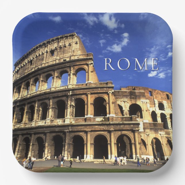Famous Ruins of the Coliseum | Rome Italy Paper Plate (Front)