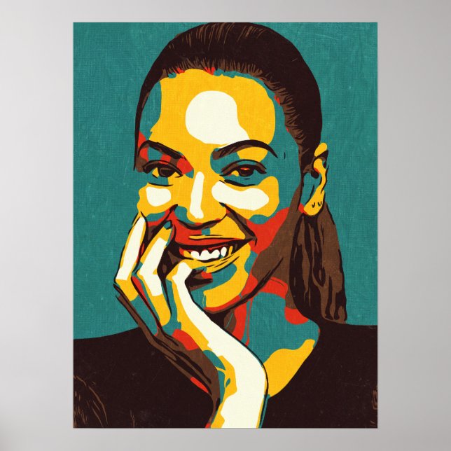 Famous Singer Portrait Modern Wall Art (Front)