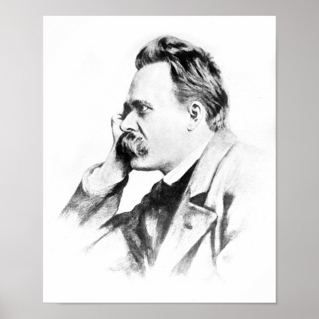 famous thinker: Friedrich Nietzsche Poster (Front)