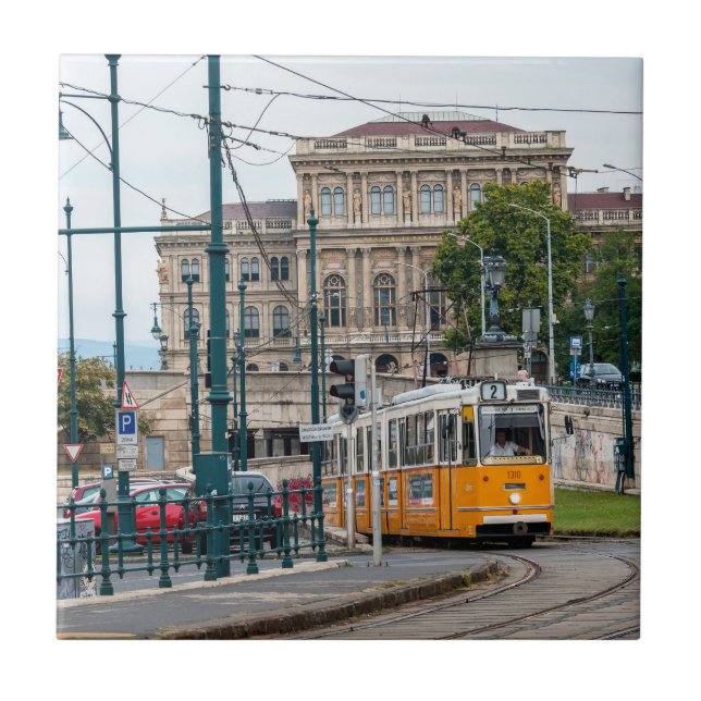 Famous Tramway two in Budapest, Hungary Tile (Front)