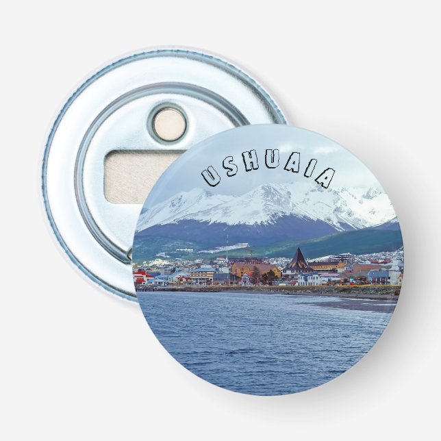 Famous Ushuaia - Tierra del Fuego, Argentina Bottle Opener (Front)