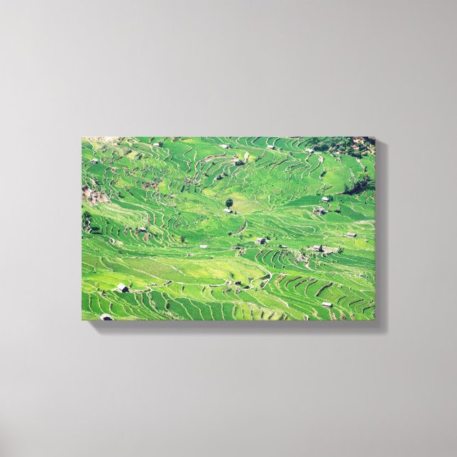 Famous yuanyang Rice Terraces - Yunnan, China Canvas Print (Front)