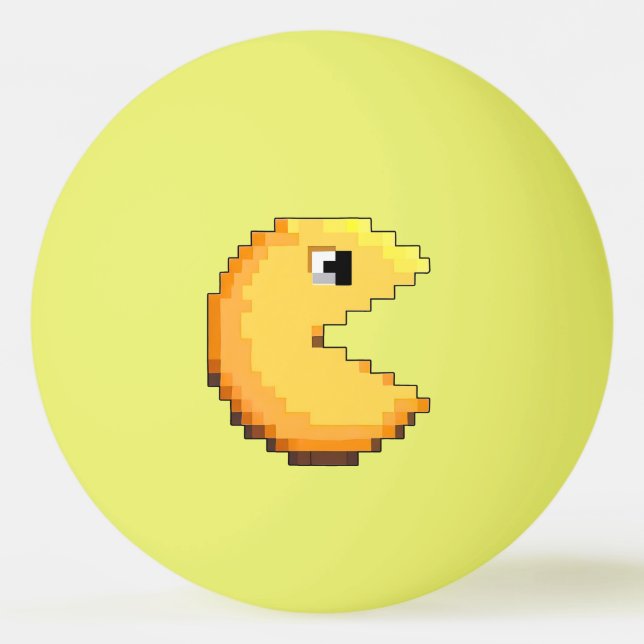 fan art PacMan tribute yellow pixel art Ping Pong Ball (Front)