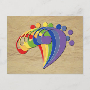 Fan Bass Rainbow Postcard