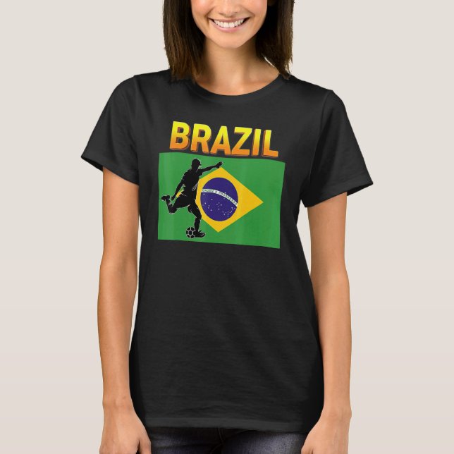 Fan Brazil National Team World Football Soccer Cha T-Shirt (Front)