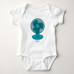 Fan cartoon illustration baby bodysuit