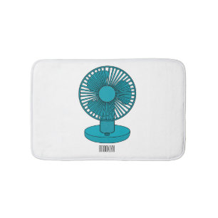 Fan cartoon illustration bath mat