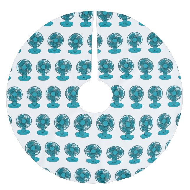 Fan cartoon illustration  brushed polyester tree skirt (Front)