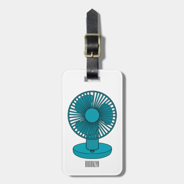 Fan cartoon illustration luggage tag (Front Vertical)