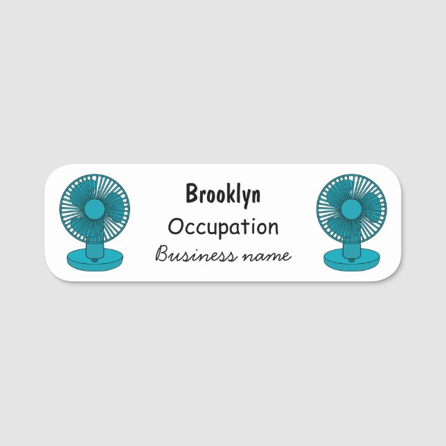 Fan cartoon illustration name tag (Front)