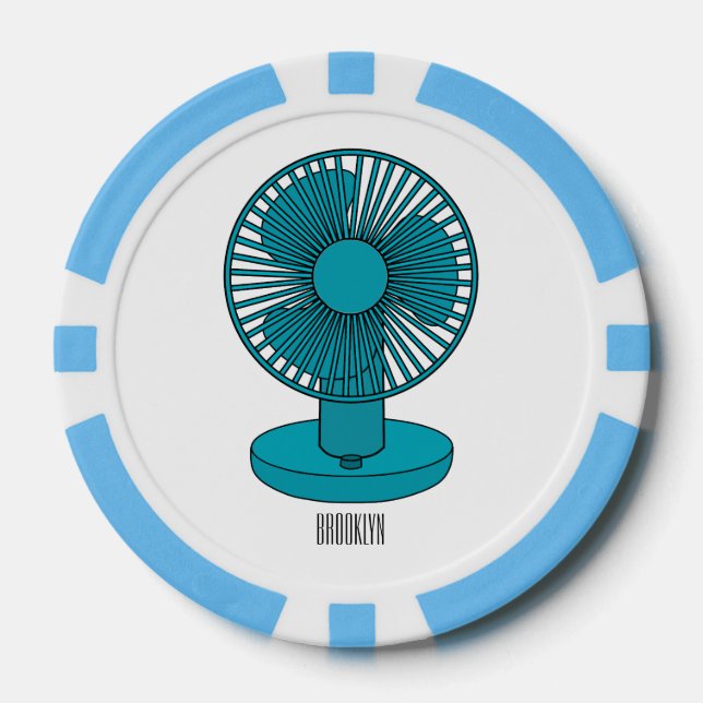 Fan cartoon illustration  poker chips (Front)