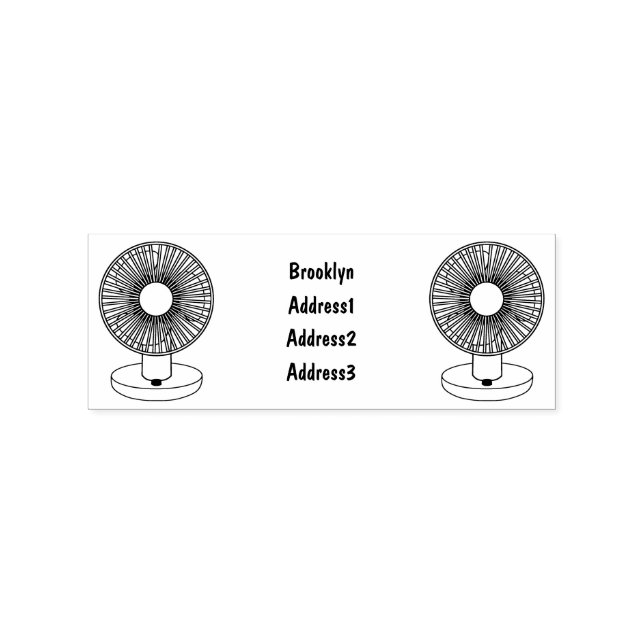Fan cartoon illustration rubber stamp (Imprint)
