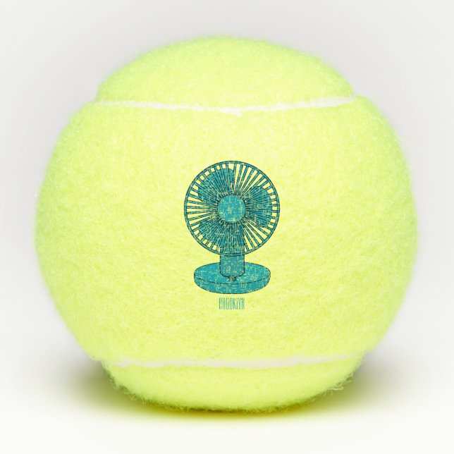 Fan cartoon illustration  tennis balls (Front)