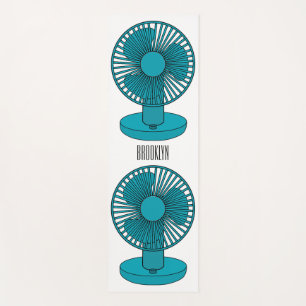 Fan cartoon illustration yoga mat