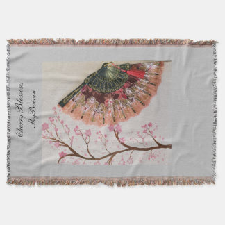 "fan collection" cherry blossoms throw blanket