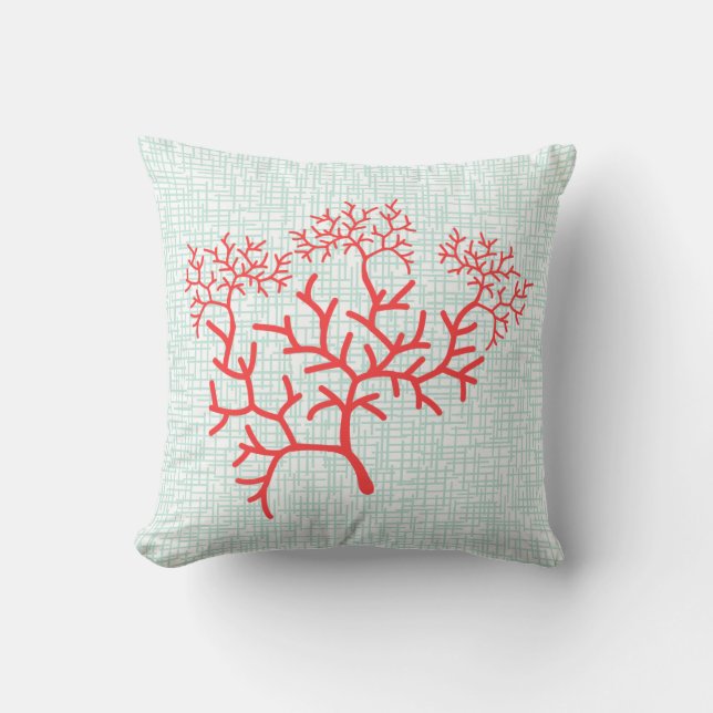Fan Coral Designer Accent Throw Pillow (Front)