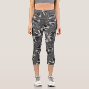 Fan crazy quilt capri leggings