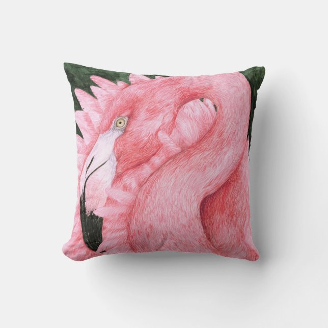 Fan Dancer - Pink Flamingo Cushion (Front)