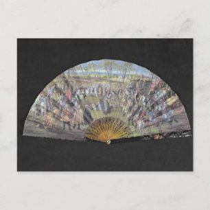 Fan depicting the marriage of Louis of France Postcard