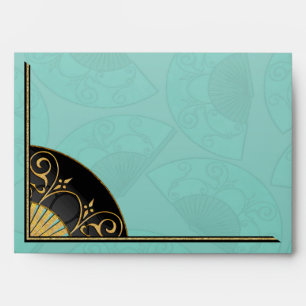 Fan Elegant (Blue) Personalised Envelope