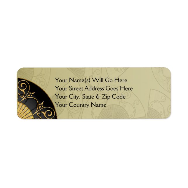 Fan Elegant (Moss) Return Address Labels (Front)